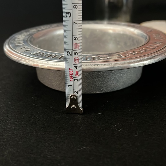 Vintage Wilton Columbia Pewter Wine Bottle Coaster, “A Dinner Without Wine…” - Picture 7 of 7